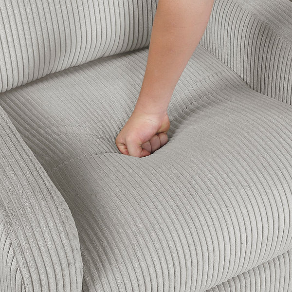 English Elm Contemporary Power Lift Chair Recliner with Plush Corduroy, Foam-Over-Coil Support & Side Pocket Light Gray 31 L x 29 W x 24 H B011P395832