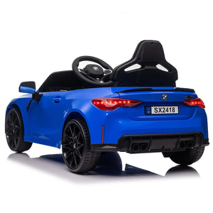 English Elm Bmw M4 Licensed Kids Ride on Car with Parental Remote Dual Motors and Led Lights Blue W1578P214204