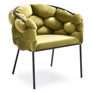 VIG Furniture Debra Velvet Upholstered Seat With Semi-Spherical Back And Black Metal Frame — Plush, Modern Comfort Green Dining Chair VGVCB202-GRN