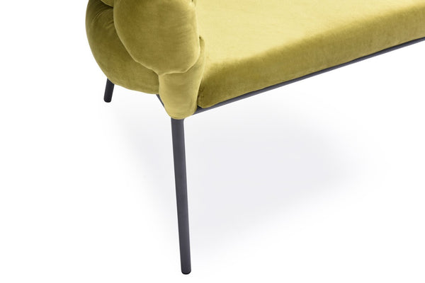 VIG Furniture Debra Velvet Upholstered Seat With Semi-Spherical Back And Black Metal Frame — Plush, Modern Comfort Green Dining Chair VGVCB202-GRN