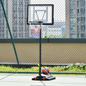 English Elm Soozier Portable Basketball Goal Steel Frame Adjustable Height Backboard with Wheels W2225P217773
