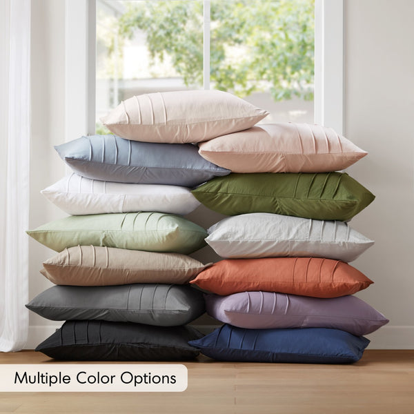 English Elm 3-piece Cal King Pintuck Pleated Microfiber Comforter Set Soft Washed Tailored Bedding Navy B035P463227
