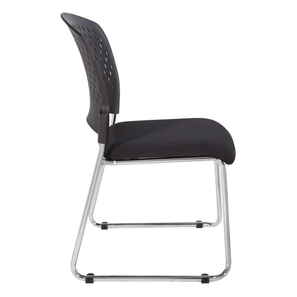 OSP Home Furnishings Visitor's Pro-line Ii Stacking Chair 2-pack with Chrome Sled Base for Office Spaces 8455C2-30