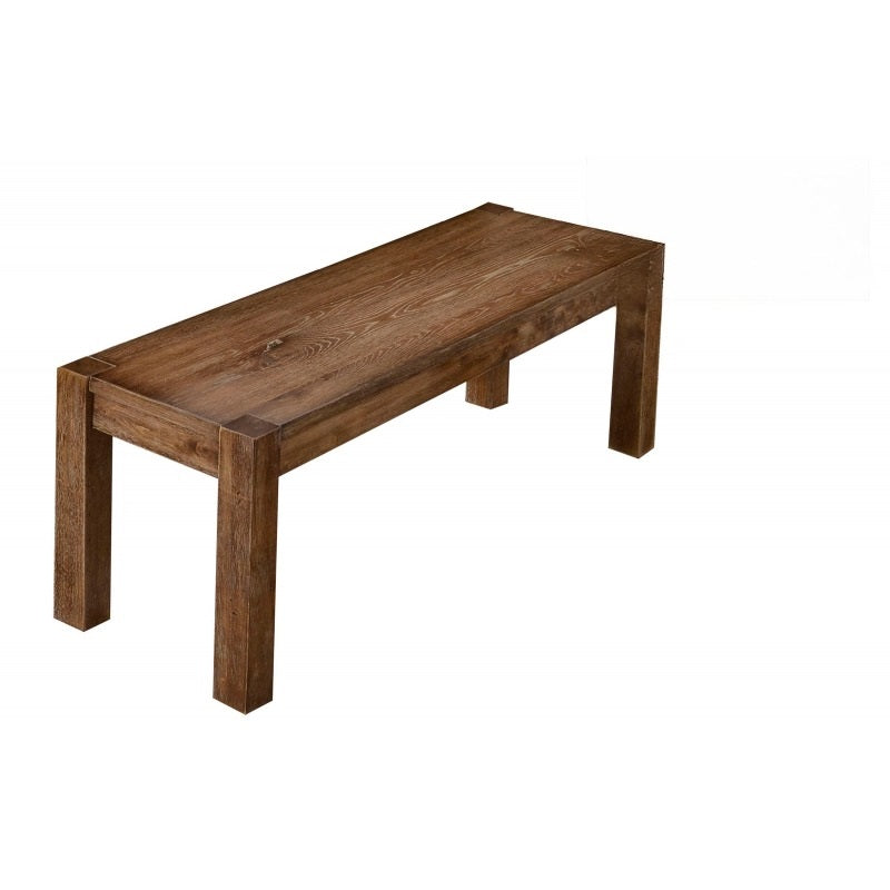 English Elm 48" Transitional Wood Dining Bench Driftwood Finish - 48" Rustic Natural Oak Seat for Kids, Entryway, Craft Room B011P361929