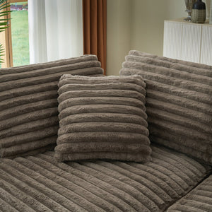 English Elm Modern Curved L-Shape Oversized Luxury Sectional Sofa: Plush Corduroy, No Assembly, Ideal For Any Space W2339S00086