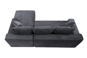English Elm 106.3" Jumbo Corduroy L-shaped Sectional Deep Seat Sofa No Assembly Modern Living W5515S00035