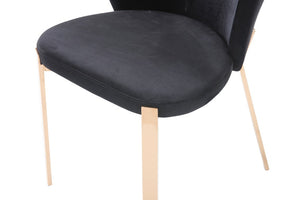 VIG Furniture Nadia Black Velvet Wingback Dining Chairs Set Of 2 With Rosegold Legs — Glam Comfort & Durable Style VGVCB209-BLKRG