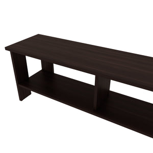 English Elm Cope Modern TV Stand with Open Storage for TVs up to 65" — Stained Walnut, Minimalist Media Console B128P287513