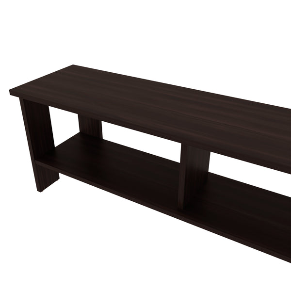 English Elm Cope Modern TV Stand with Open Storage for TVs up to 65" — Stained Walnut, Minimalist Media Console B128P287513