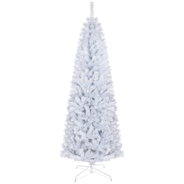 English Elm Homcom 6Ft Slim Douglas Fir Christmas Tree - Unlit, Realistic Branches, Perfect For Small Spaces & Decor W2225P249648