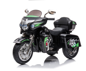 English Elm 12v Kids Electric Ride on Motorcycle with Led Lights Bluetooth Music and Storage Trunk Black W1760P237295