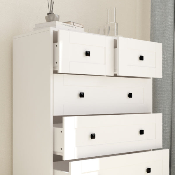 English Elm Chest Of Drawers - Elegant 5-Drawer Storage Solution In Ancient White For Rustic & Modern Spaces W2139P241084