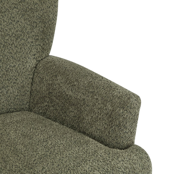 English Elm Christopher Knight Home® - Gerald Boucle Upholstered Club Chair with Tapered Birch Legs, Tonal Piping and Cozy Texture Black,Olive Green 32.25 L x 27.75 W x 20.75 H N776P243710S