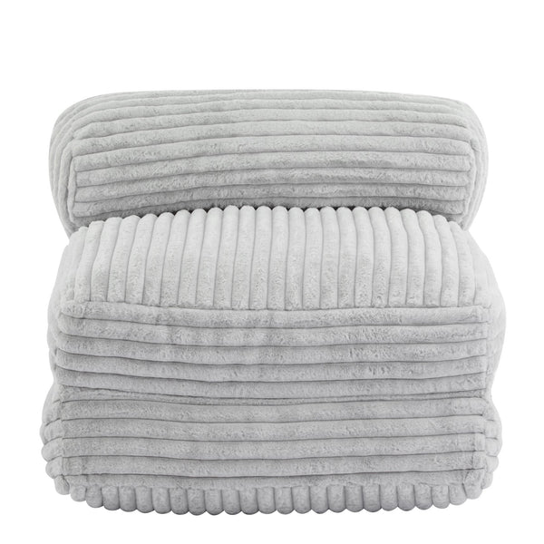 English Elm Christopher Knight Home® - Latina Cloud-Like Foldable Bean Bag Lounge Chair with Cylindrical Pillow, Light Gray Comfort Retreat N775P265519G