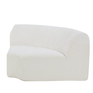 English Elm 111" Curved Sectional Sofa Set Plush Lamb Wool Upholstery Deep Seat Ottoman Lounge N767P371305B