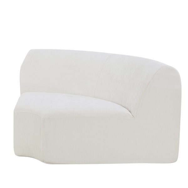 English Elm 111" Curved Sectional Sofa Set Plush Lamb Wool Upholstery Deep Seat Ottoman Lounge N767P371305B