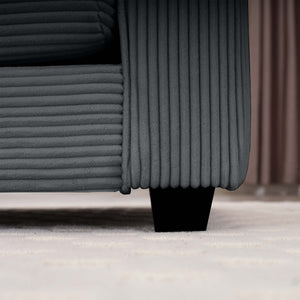 English Elm Mid-Century Modern 2-Piece Sectional Set In Grey Corduroy With Memory Foam For Ultimate Comfort W714S00836