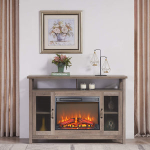 English Elm 23 Inch Electric Fireplace Insert with Flickering Log Flame and 5000 Btu Heater W1769P255456