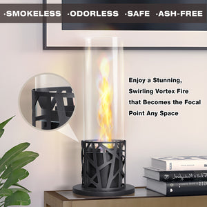 English Elm Tornado Tabletop Bio Ethanol Fireplace Portable Indoor Outdoor Smoke-Free Flame with Glass Guard W1889P397320