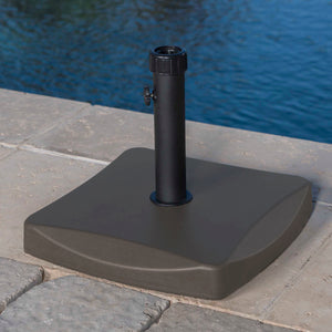 English Elm Christopher Knight Home® - UM-HOLDER Square 55 lbs Brown Concrete Base - Heavy-Duty 24x22x4 in Patio Umbrella Stand, Stable & Durable 54755.00BRN