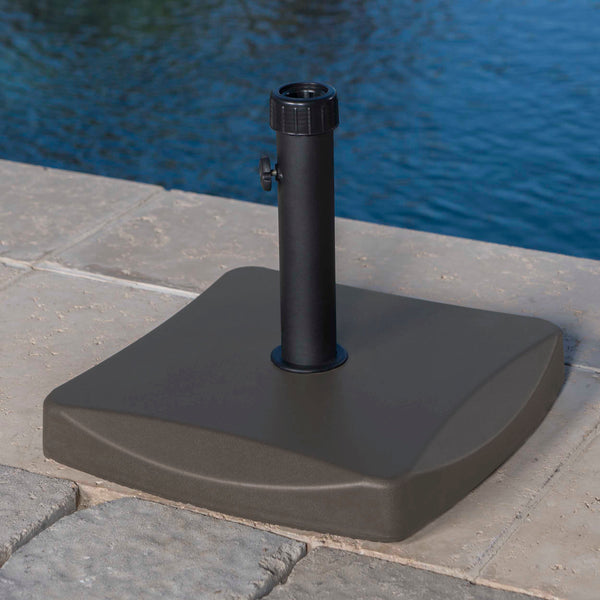 English Elm Christopher Knight Home® - UM-HOLDER Square 55 lbs Brown Concrete Base - Heavy-Duty 24x22x4 in Patio Umbrella Stand, Stable & Durable 54755.00BRN