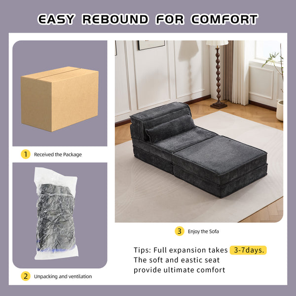 English Elm Compression Mahjong Sofa - Oversized Modular Sectional Bed With Memory Foam & Versatile Ottoman Set W3723S00045