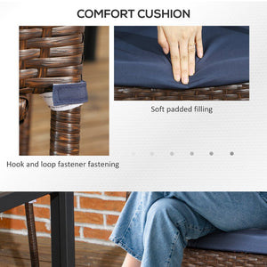 English Elm Outsunny Stackable Pe Rattan Dining Chairs Set Of 4 With Cushions - Stylish Outdoor Comfort & Durability W2225P200716-GIGA