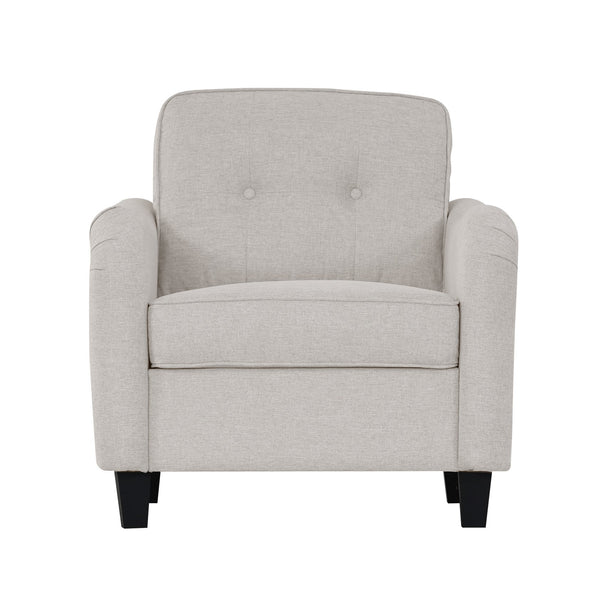 English Elm 3 Piece Living Room Sofa Set – Modern 3-Seater, 2-Seater Loveseat & Accent Armchair For Comfort W680S00083