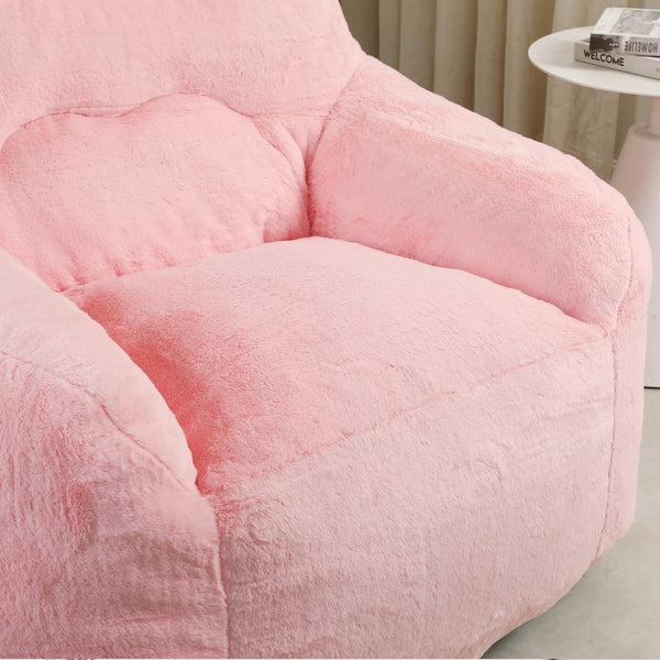 English Elm Bean Bag Chair - Plush Faux-Fur Sofa With Armrests, High-Density Foam, Easy Care, Ideal For Relaxing W2200P313804