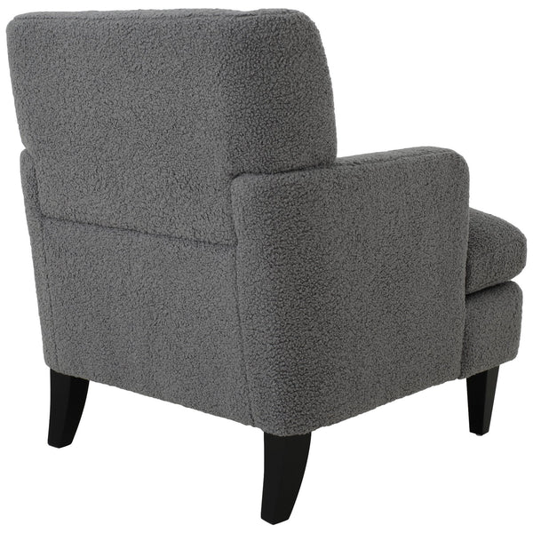 English Elm Christopher Knight Home® - Upholstered Teddy Fleece Armchair with Tufted Back, Contemporary Cozy Accent Seat for Living Room DARK GREY N763P193158R