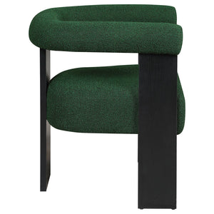 English Elm Slater Green Bouclé Upholstered Accent Chair with Dark Wood Frame, Plush Comfort and Timeless Texture B062P299951