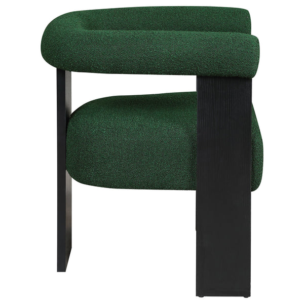 English Elm Slater Green Bouclé Upholstered Accent Chair with Dark Wood Frame, Plush Comfort and Timeless Texture B062P299951