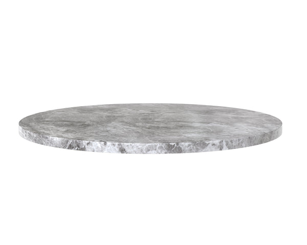 Sunpan Cypher Modern Dining Table Base with Grey Faux Marble Finish for Indoor and Outdoor Spaces Marble Look / Grey