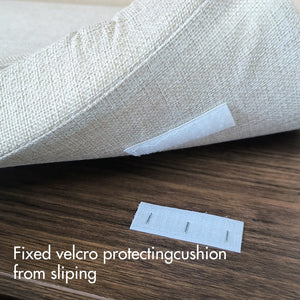 English Elm PP Rattan bench with cushion and hidden shoe storage, linen seat, dust‑protected interior, natural finish W808P316354