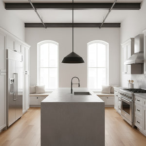English Elm 14 Inch Matte Black Integrated Led Pendant Dimmable Etched Glass Kitchen Fixture B370P399324