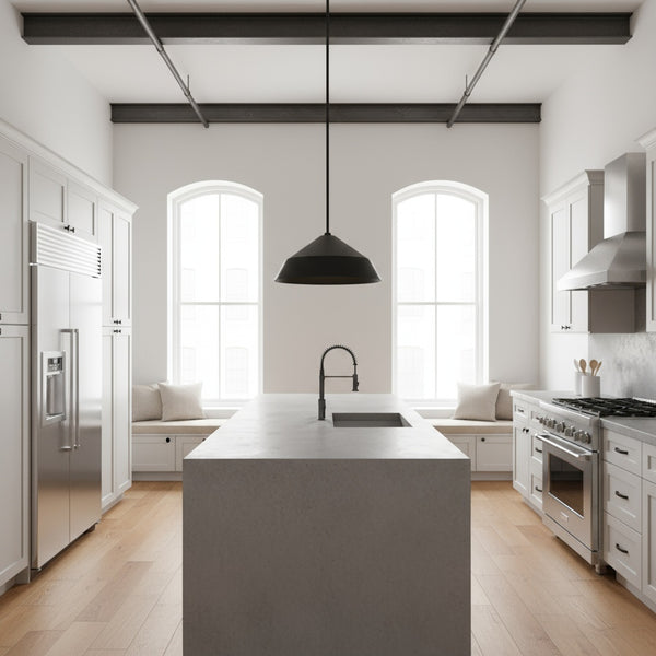 English Elm 14 Inch Matte Black Integrated Led Pendant Dimmable Etched Glass Kitchen Fixture B370P399324
