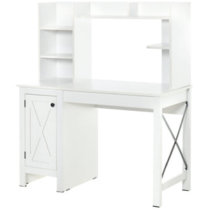 English Elm Homcom Farmhouse Computer Desk With Hutch & Cabinet – Stylish Storage For Home Office & Study Space W2225P217268