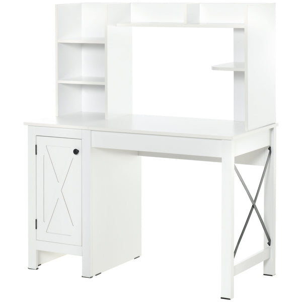 English Elm Homcom Farmhouse Computer Desk With Hutch & Cabinet – Stylish Storage For Home Office & Study Space W2225P217268