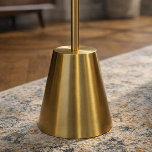 English Elm Lumina Brushed Gold Triple Spotlight Floor Lamp with Adjustable Cone Heads for Any Room B183P231758