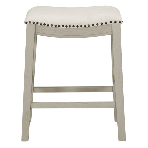OSP Home Furnishings 24" Saddle Stool - Set of 2 Linen / White Washed