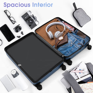 English Elm Luggage 3 Piece Hardshell Abs Set with Spinner Wheels Tsa Lock Travel Ready Dark Blue N730P304620C