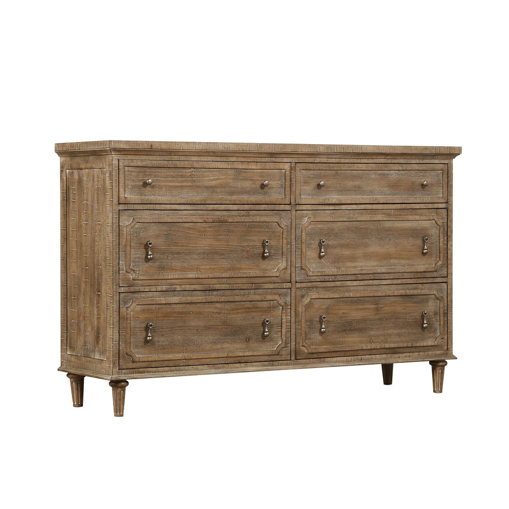 English Elm 6-drawer Reclaimed Pine Dresser Handcrafted with Cedar and Felt Lined Bedroom Storage B361P479669