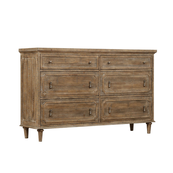 English Elm 6-drawer Reclaimed Pine Dresser Handcrafted with Cedar and Felt Lined Bedroom Storage B361P479669