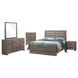 English Elm Geary Coastal-Inspired 5-Piece Bedroom Set With Slatted Headboard & Ample Storage Solutions B062S01002