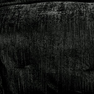 English Elm Turin Black Crinkle Velvet 2-Piece Twin Comforter Set with Sham, Brushed Polyester Backing, Luxury Texture B340P341984