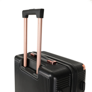 English Elm 4-piece Hard Shell Abs Spinner Luggage Set with Built-in Lock and Telescoping Handle Black T3292P337796