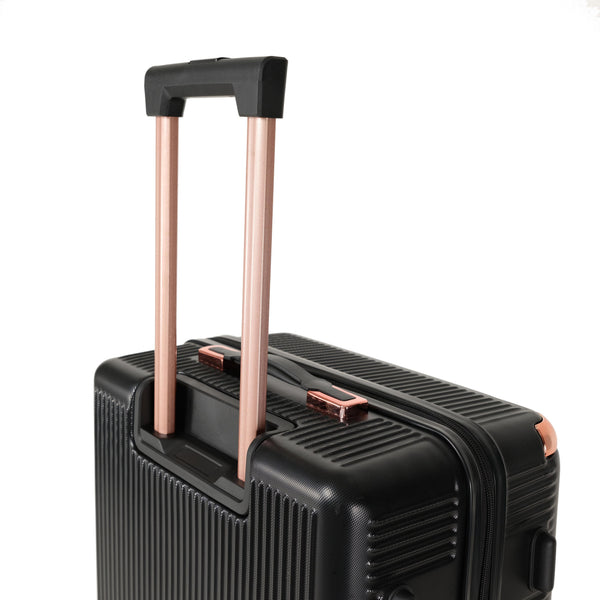 English Elm 4-piece Hard Shell Abs Spinner Luggage Set with Built-in Lock and Telescoping Handle Black T3292P337796