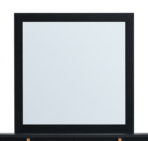English Elm Steeler Square Wall Mirror Matte Black Frame Gold Accents Glam Bedroom Decor B078P497915