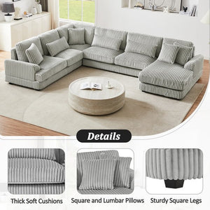 English Elm 101.2" Modular Chenille Sectional Sofa with Tufted Cushions and Deep Seating for Living Room N719S001691E