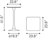 Valleta Bar Table White 109831 Zuo Modern